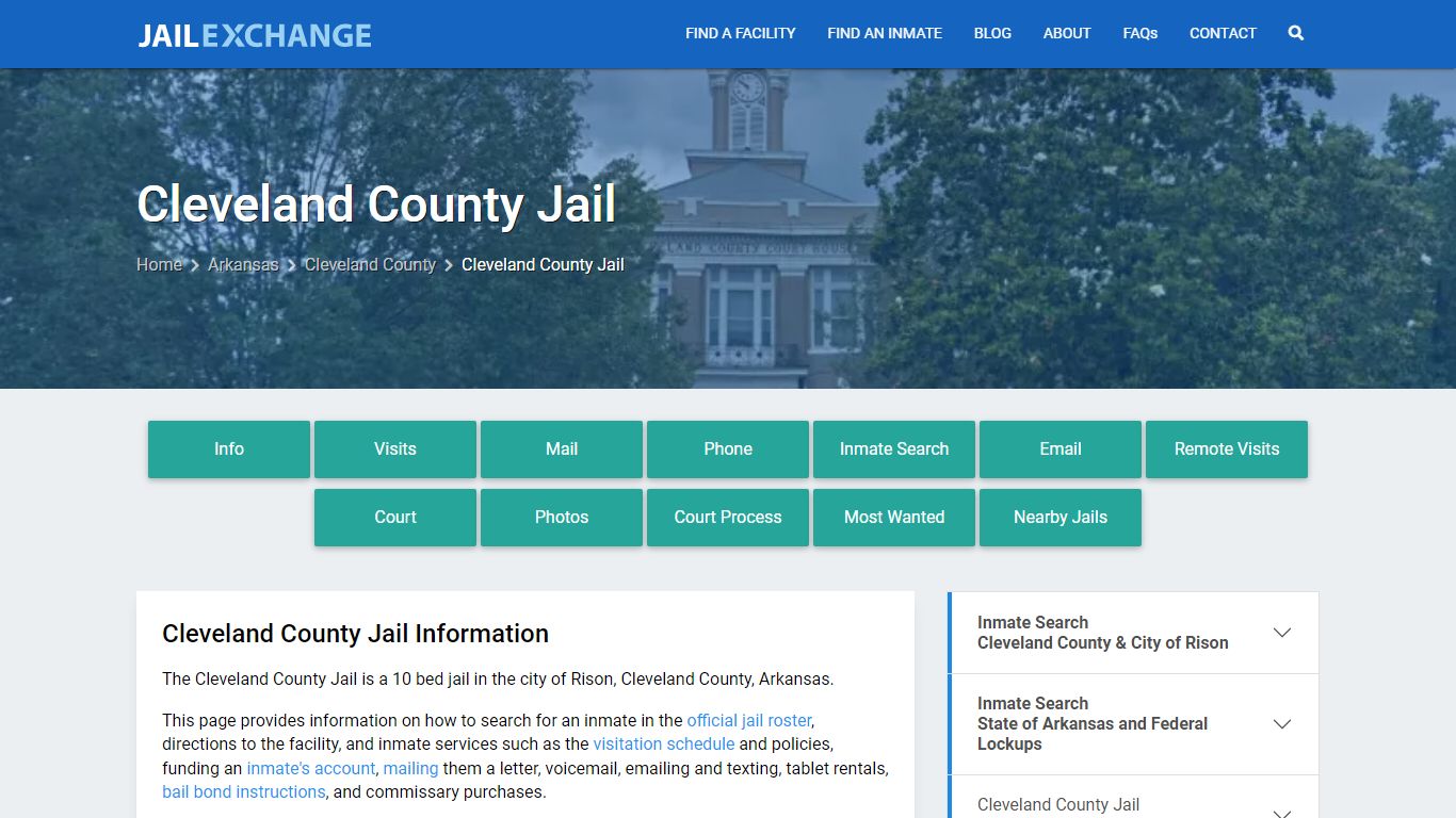 Cleveland County Jail, AR Inmate Search, Information